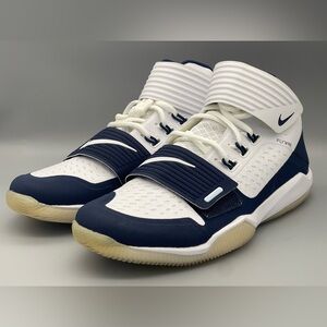 Nike Force Savage Turf Mid Football Shoes White Blue Rare AQ8130-101 Sz 9.5 NEW